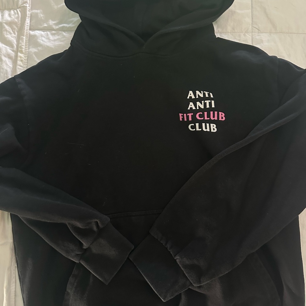 Black Hoodie with Graphic Text